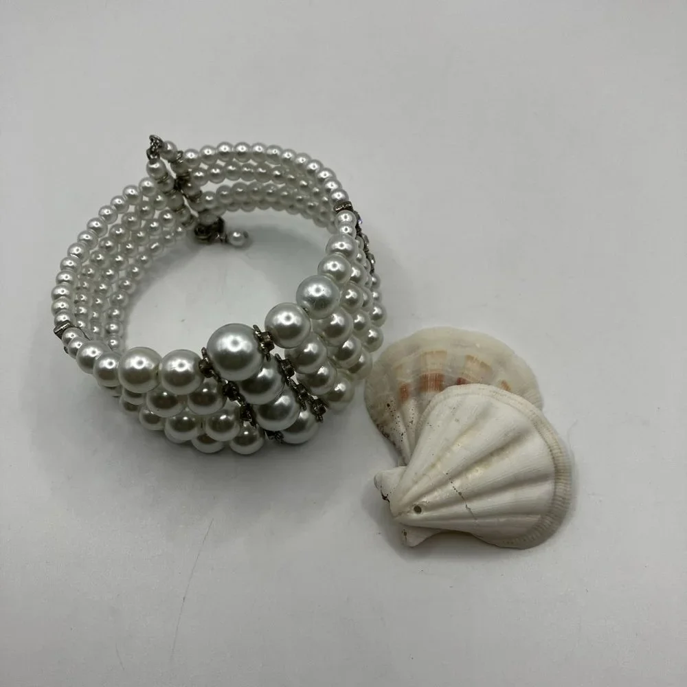 Pearl Bracelet 4 Strand Pearl Cuff Bracelet Brand New Fits ALL